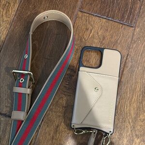 Bandolier Tan Phone Case with Strap